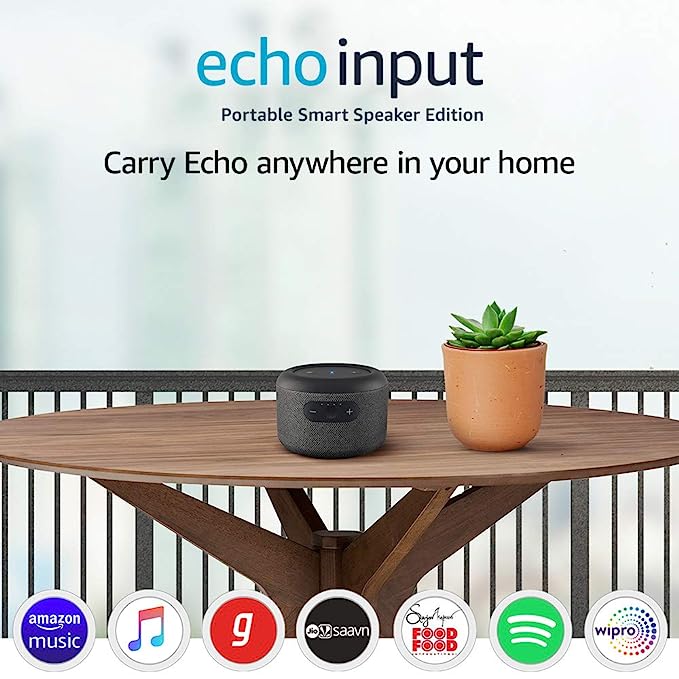 Echo Input Portable Smart Speaker Edition - Carry Echo anywhere in your home Echo Input Portable Smart Speaker Edition - Carry Echo anywhere in your home